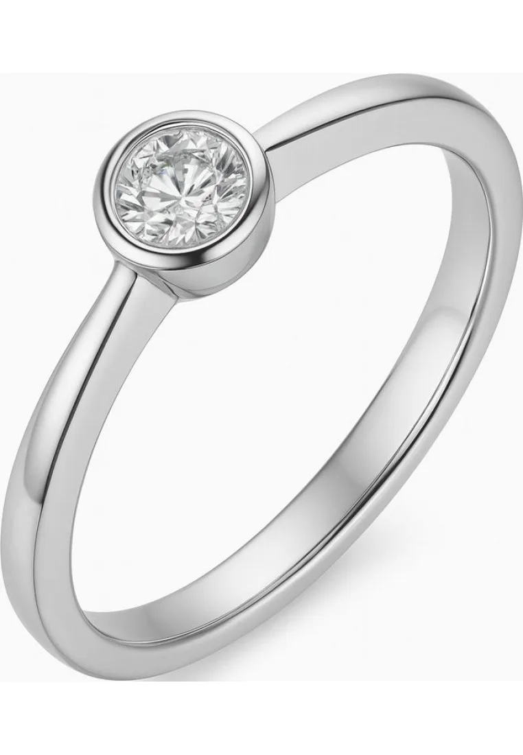 Womens 6112321082160 Ladies Ring Silver Sterling - Size M 1/2 - Diamonfire - FashionsVida