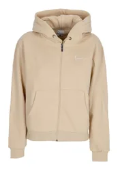 Felpa Cappuccio Zip Donna W Chest Signature Essential Zip Hoodie Sand