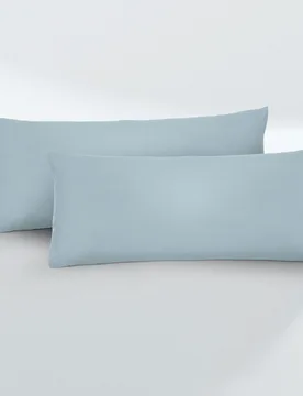 Feinjersey-Kopfkissenbezug Doppelpack taubenblau, 2x 40x80 cm - Biberna - FashionsVida
