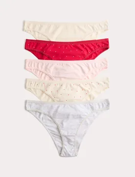 Pk Cotton Modal Brazilian Knickers Red Mix female - M&S - FashionsVida
