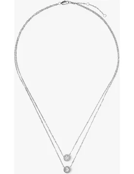 Collar de acero inoxidable corto doble con abalorios decorativos - Parfois - FashionsVida