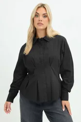 Women's Cinched Seam Detail Shirt in Black Size: 20 - Black - Size: 20