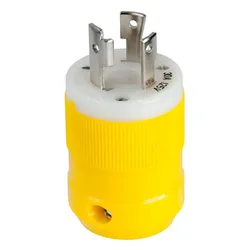 Compact Male Plug 30a 125v Yellow One Size unisex