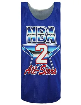 Charlotte Hornets Larry Johnson Reversible Mens Mesh Vest - Blue - Size Medium - Mitchell & Ness - FashionsVida