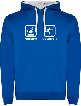 Problem Solution Smash Two-colour Hoodie Royal Blue / White 3XL - Kruskis - FashionsVida