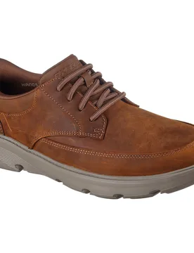 Arch Fit Garza Rowan Leather Mens Dark Brown Lace-Up Shoes - Size Uk 8 - Skechers - FashionsVida