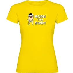 Born To Swim Short Sleeve T-shirt Yellow M Women