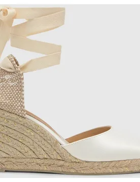 Alpargatas con cintas de mujer Joyce en raso con punta afilada - Castañer - FashionsVida