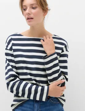 Pure Cotton Striped Crew Neck T-Shirt Black Mix female - M&S - FashionsVida