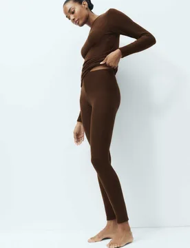 Heatgen™ Maximum Thermal Fleece Leggings Dark Chocolate female - M&S - FashionsVida