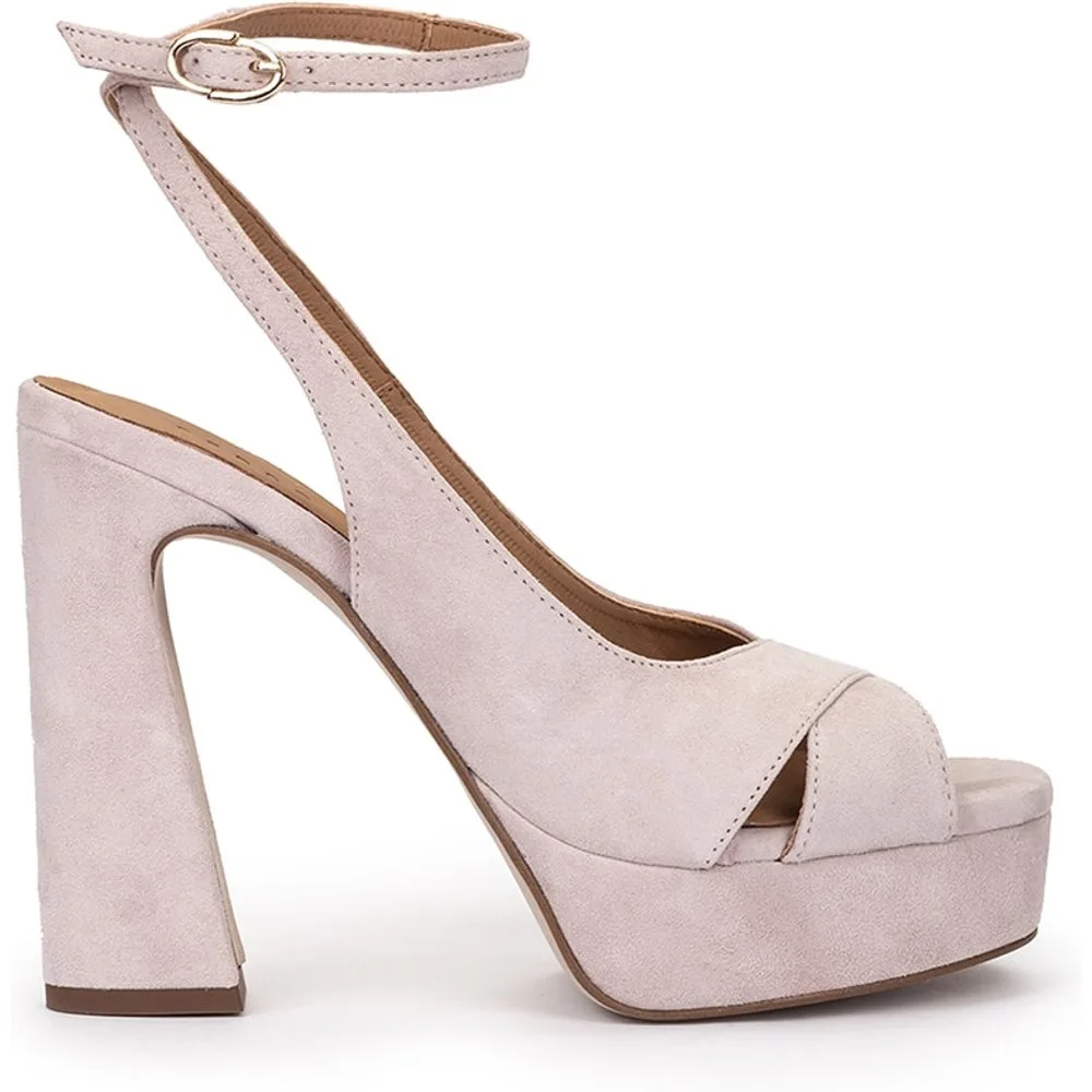 Sandalias de tacón de mujer de serraje con plataforma - Pedro Miralles - FashionsVida