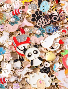 Tusember Random Mix 30/50pcs Enamel Cat Dog Fish Owl Unicorn Animals Charms For Bracelet Necklaces Earrings Handmade Jewelry DIY - Aliexpress - FashionsVida