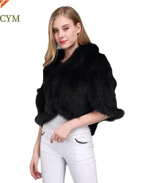 Lady Luxury Knitted Mink Fur Shawl Fashion Warm Natural Real Mink Fur Shawl Coat Women Casual Cardigan Cape With Fox Fur Collar - Aliexpress - FashionsVida