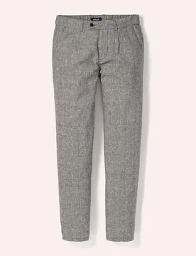 Wohlfühl Leinen-Hose, Modern Fit#normale Größen#untersetzte Größen, Farbe Grau, 102, weiche Leinenmischung Comfort-Bund (8 cm dehnbar) Herren - Walbusch - FashionsVida