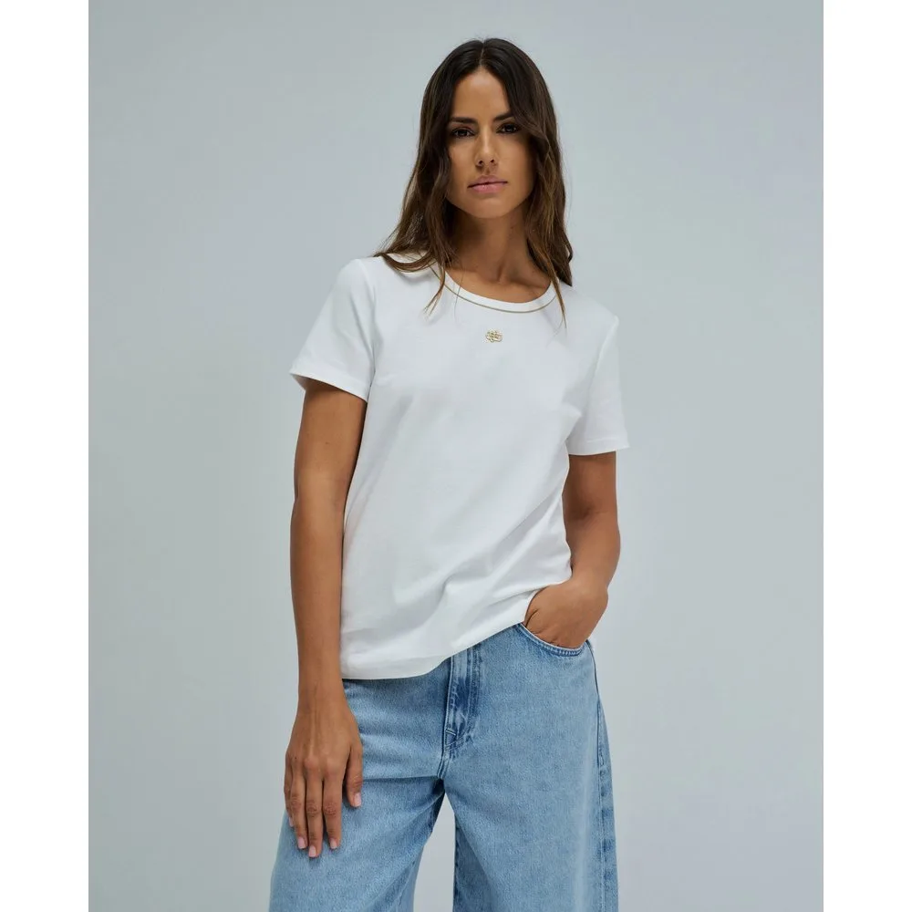 Camiseta básica con lúrex de mujer - Salsa Jeans - FashionsVida