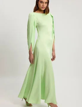 Women's Petite Satin Soft Midi Dress in Mint Size: 14 - Mint - Size: 14 - Karen millen - FashionsVida