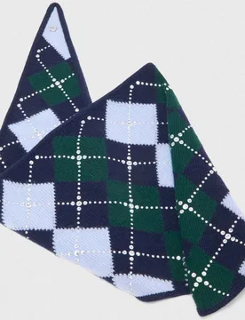 Pañuelo de mujer triangular de lana argyle con strass - Maje - FashionsVida