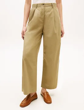 WASHED COTTON WIDE LEG PANT female - 38 - FashionsVida