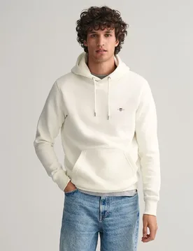 Felpa Con Cappuccio Reg Shield Eggshell 2XL - Gant - FashionsVida