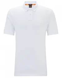 Passenger Mens Stretch-Cotton Slim-Fit Polo Shirt With Logo Patch Nos - White - Size Large
