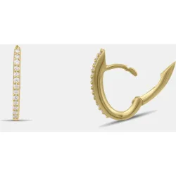 Pendientes de aro en oro con diamantes