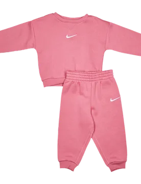 Essential Crew Unisex Tracksuits - Pink - Size 12 Months - Cotton Fleece - Pink - Size: 12 Months - Nike - FashionsVida