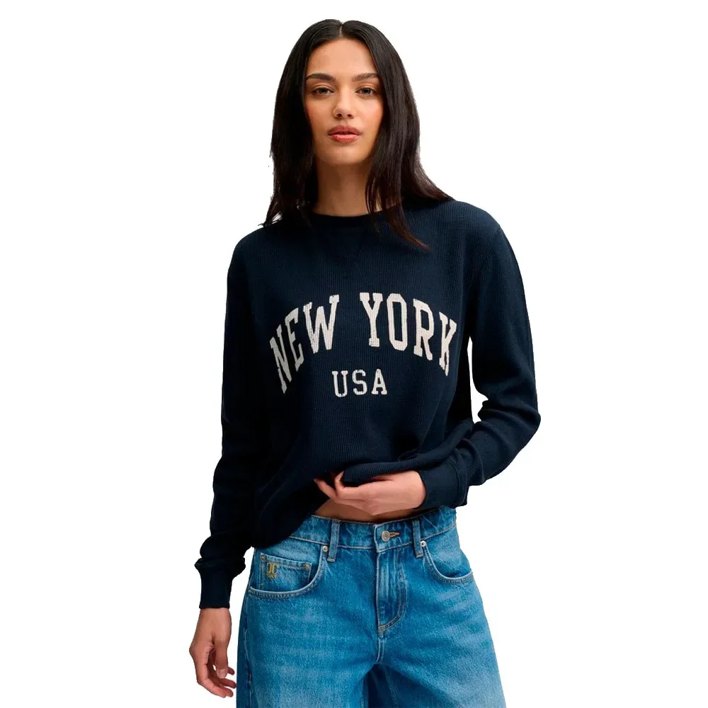 Top A Maniche Lunghe Athletic Essential Graphic Eclipse Navy M - Superdry - FashionsVida