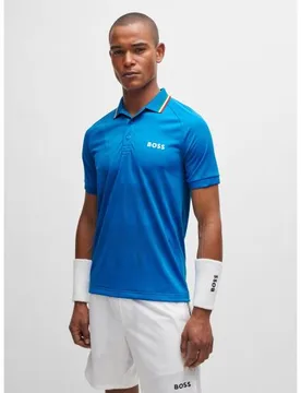 Mens Blue Patteo MB Polo Shirt - Male - Blue - Small - BOSS - FashionsVida