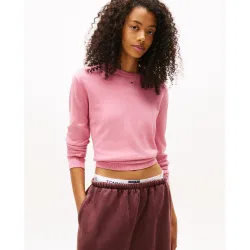 Jersey básico de mujer con cuello redondo