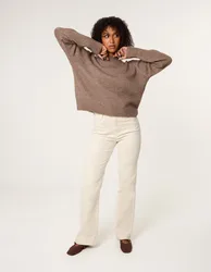 Wide Leg Deep Hem Jeans - 10 / CREAM - female