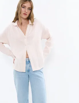 Camisa de mujer de doble tela - Brownie - FashionsVida