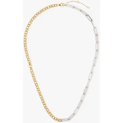 Collar de acero inoxidable corto de eslabones en liso