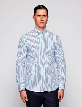 Camisa de hombre casual manga larga rayas - Mirto - FashionsVida