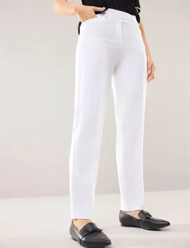 Koffer-Schlupfhose, Regular Fit#normale Größen#Kurzgrößen, Farbe Weiß, 46, knitterunempfindlich bequemer Bund Damen - Walbusch - FashionsVida