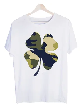 Men's Camouflage Four-Leaf Clover Graphic Tee, Short Sleeve Crew Neck T-Shirt for Casual Daily Wear and Outdoor Style - Aliexpress - FashionsVida