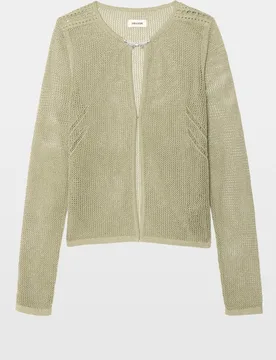 Zadig & Voltaire - Cárdigan de mujer de algodón con manga larga y lurex - Zadig & Voltaire - FashionsVida