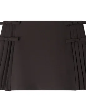 Falda corta acampanada plisada con lana - sandro - FashionsVida