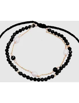 Pulsera de cordón e hilo áfrica moda acabada en amarillo de 18 quilates con cuarzo hidrotermal onix - Luxenter - FashionsVida