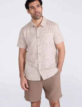 Preston Illustration Mens Shirt - Beige - Beige - Size: XS - Mountain Warehouse - FashionsVida