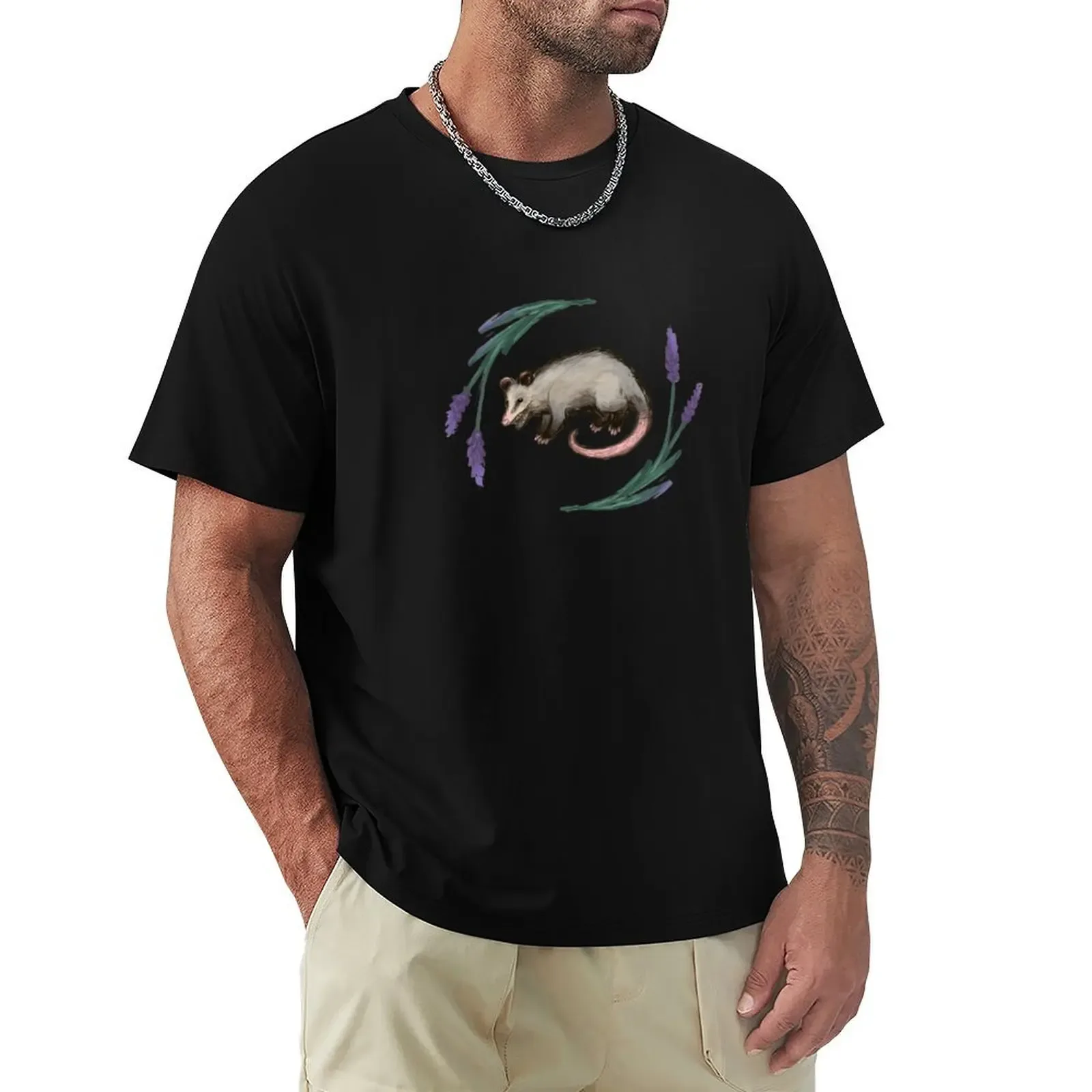 Lavender Opossum T-Shirt Basic Simple Casual Short Sleeve Tee - Aliexpress - FashionsVida