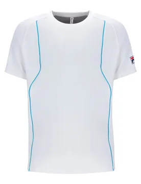 White Backspin Tennis Short Sleeve Top - UK S - FILA Tennis - FashionsVida