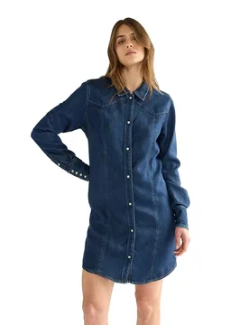 Robe à Manches Longues Denim Dark Stone L - Wrangler - FashionsVida