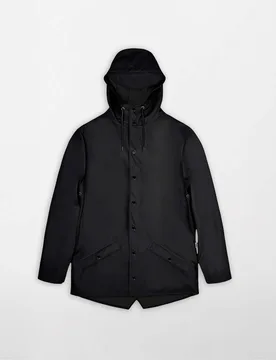 Waterproof Hooded Rain Jacket Black Unisex - Rains - FashionsVida