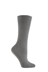 Pair Grey Footnurse Oedema Extra Wide Cotton Socks Ladies 4-7 Ladies - - Grey - Size: Small