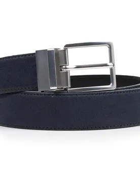 Ceinture Cuir Réversible Marine/Noir noir/marine 95cm - Isotoner - FashionsVida