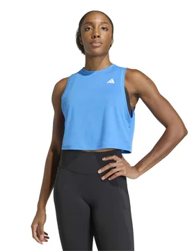 Train Essentials Crew Neck Boxy Vest Top Blue female - Adidas - FashionsVida