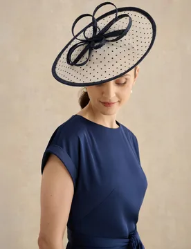 Polka Dot Fascinator Blue female - Hobbs - FashionsVida