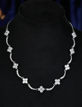 New Micro Inlaid Zircon Lucky Clover Flower Zircon Necklace for Women, Niche Light Luxury Exquisite Versatile Sweet Cool Style C - Aliexpress - FashionsVida