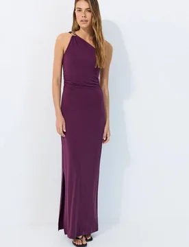 Kleid mit Metallelement Purpurrot L - Stradivarius - FashionsVida