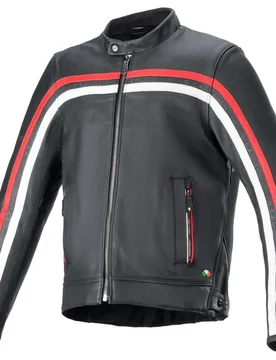 Giubbotto Moto DYNO Nero Ruby Rosso Ecru taglia S - Alpinestars - FashionsVida